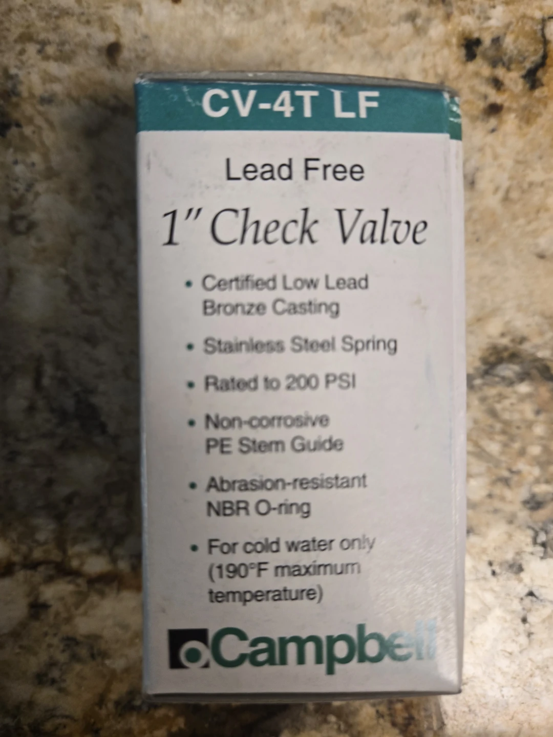 Campbell 1" Lead Free Check Valve CV-4T LF - photo 2
