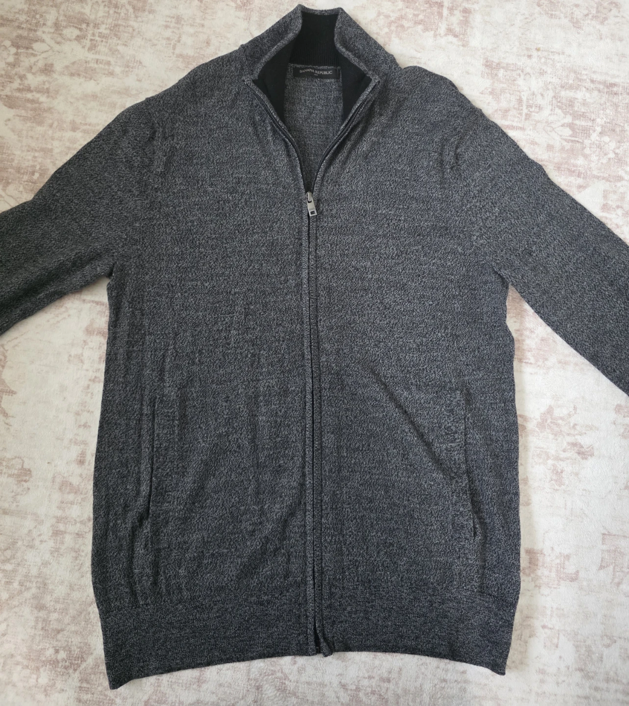 Banana Republic Men's Zip-Up Sweater - Charcoal Gray