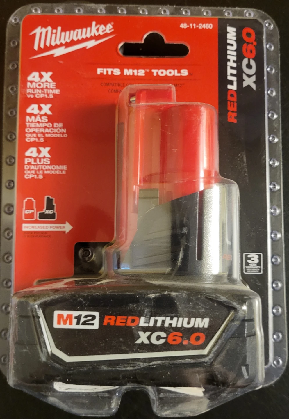 Milwaukee M12 REDLITHIUM XC 6.0 Ah Battery