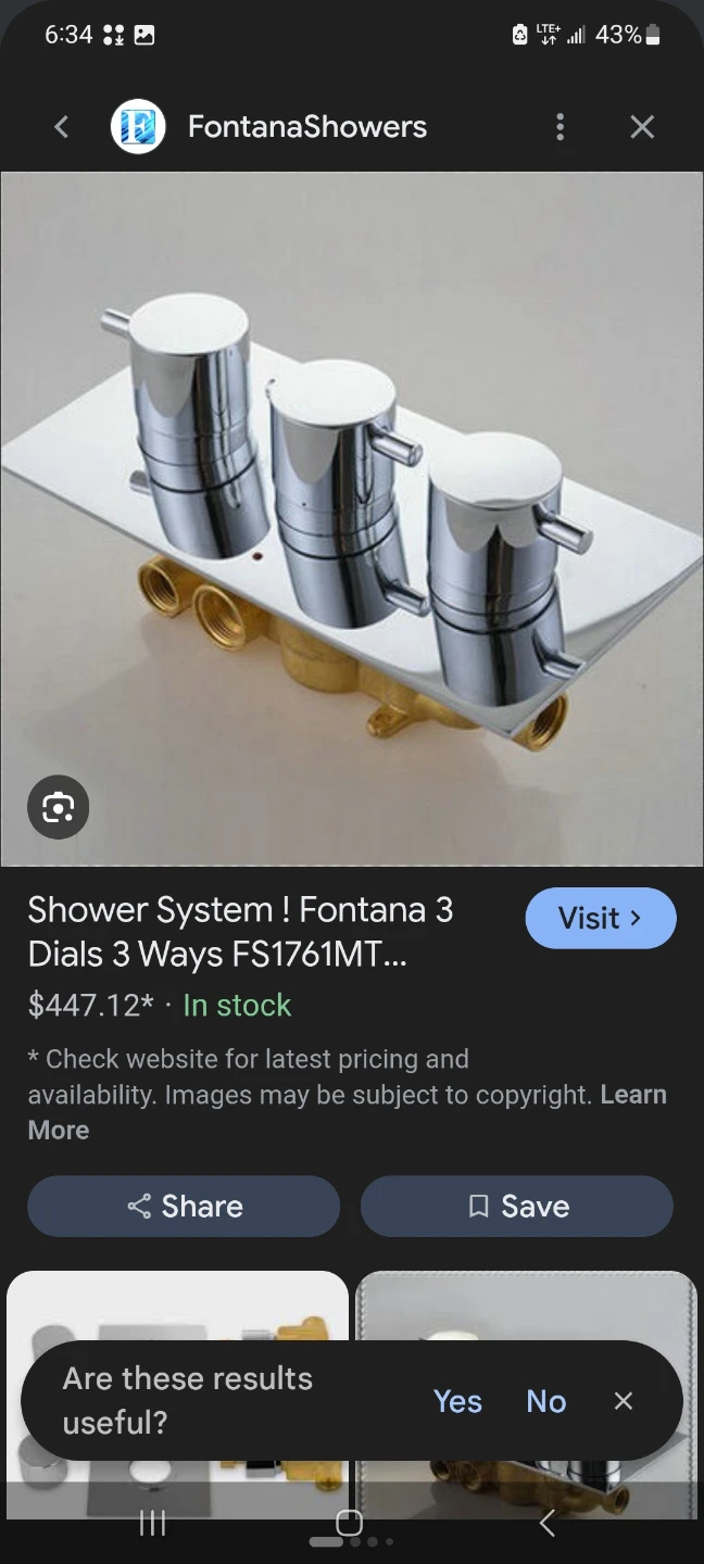 Fontana 3 Dials 3 Ways Thermostatic Mixer Shower Valve Panel