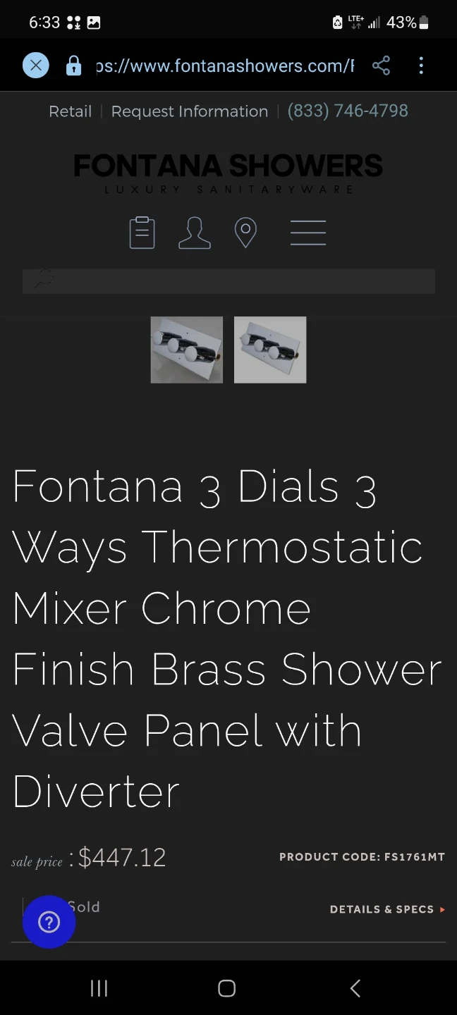 Fontana 3 Dials 3 Ways Thermostatic Mixer Shower Valve Panel - photo 2