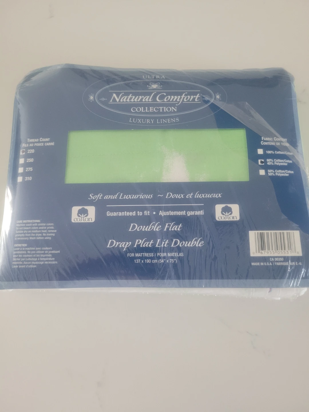 Natural Comfort Double Flat Sheet