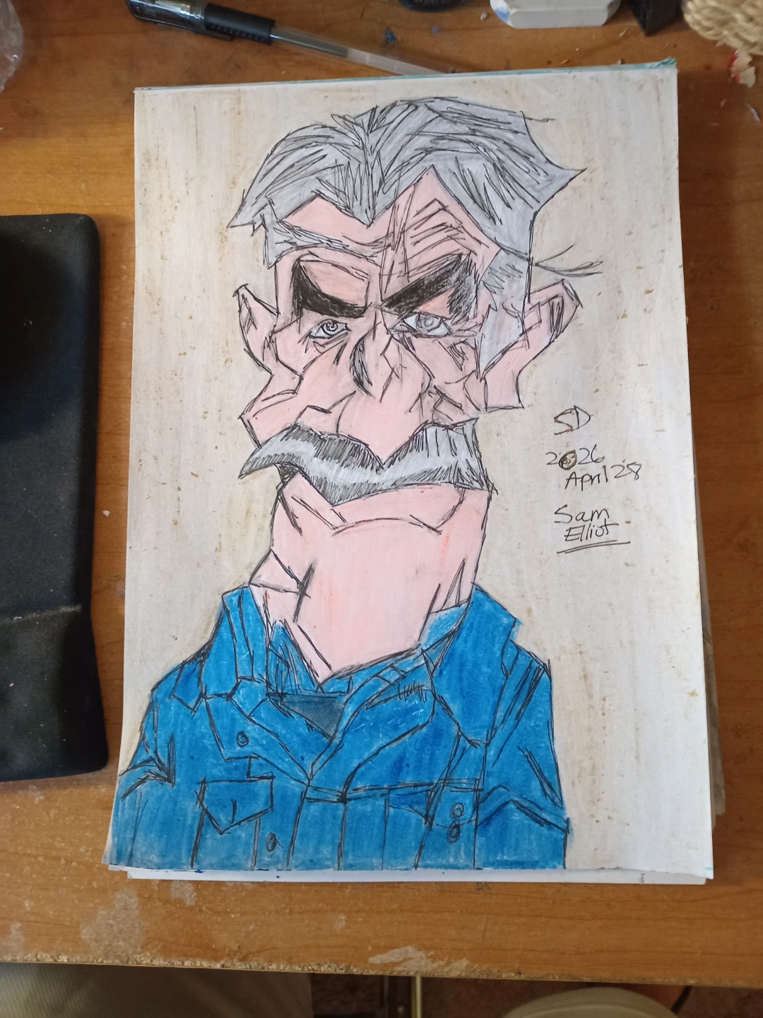 SAM ELLIOT DRAWING BY CUSTOM ARTIST SHERWIN - photo 5
