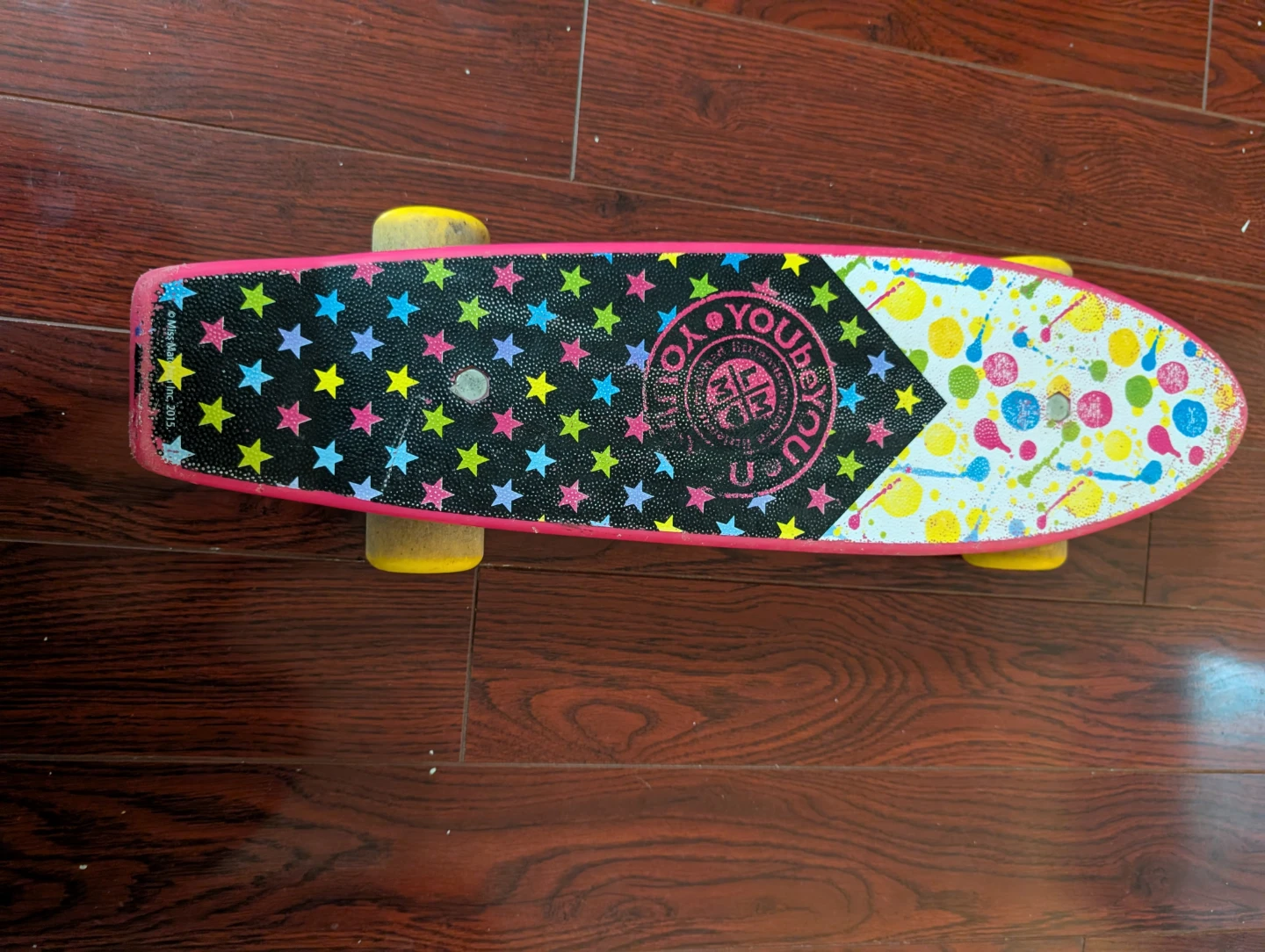 Pink Penny Board Style Skateboard with Star Design - photo 4