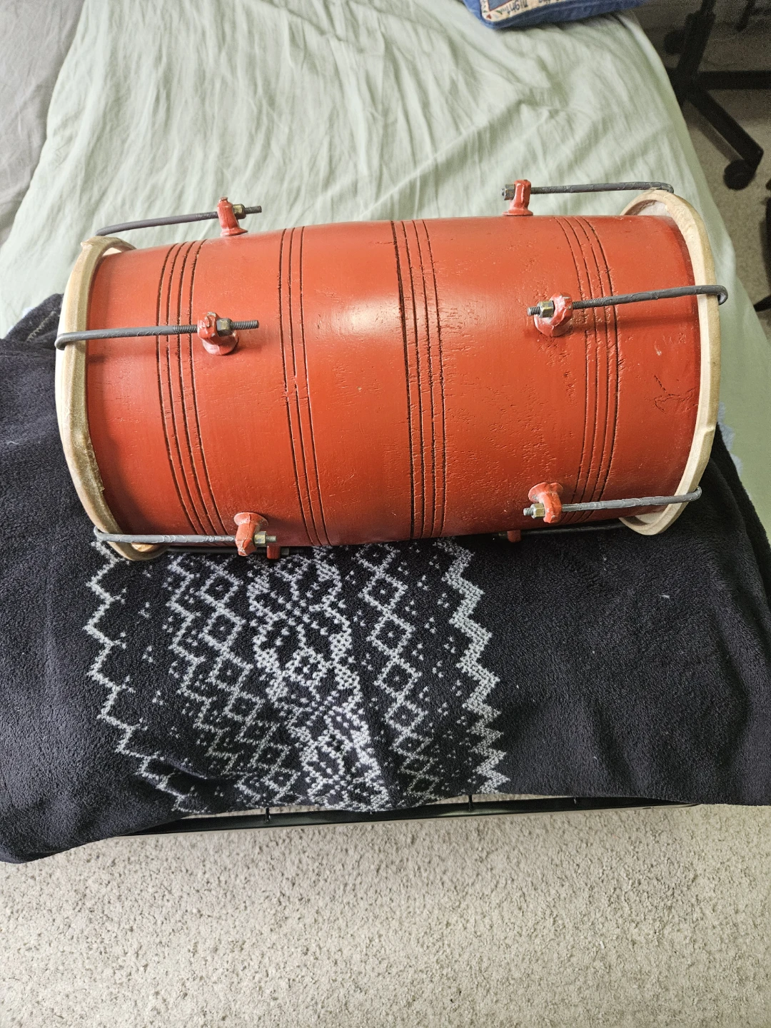 Red Wooden Barrel Drum