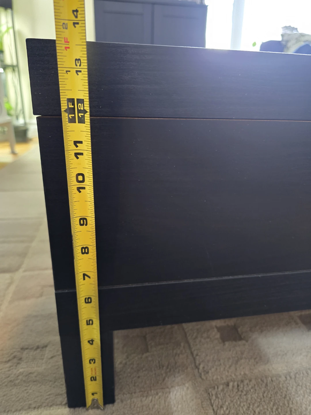 Black Coffee Table with Storage Shelf
