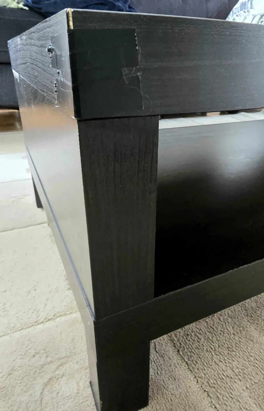 Black Coffee Table with Storage Shelf - photo 5