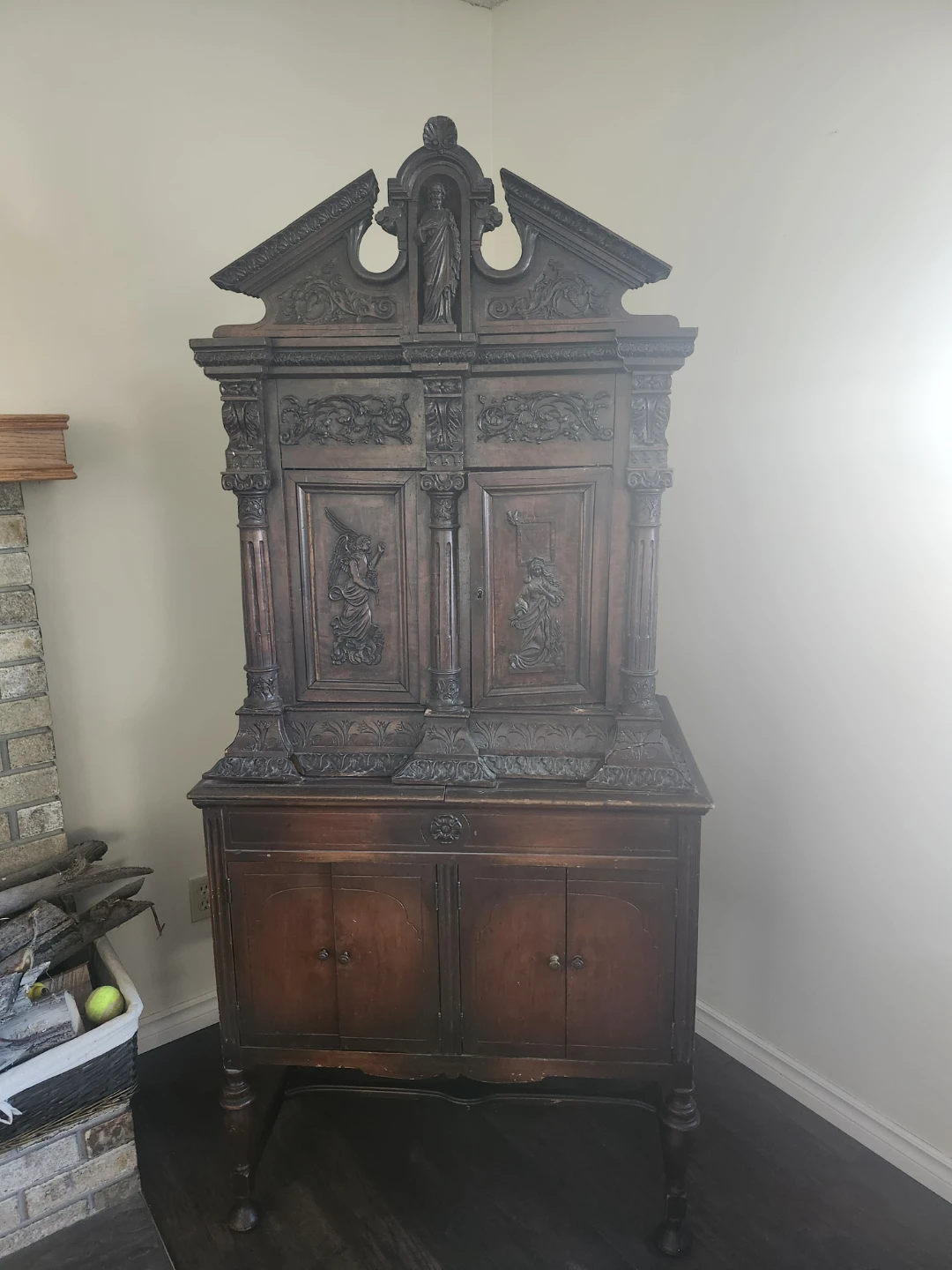 Antique Carved Wooden Cabinet