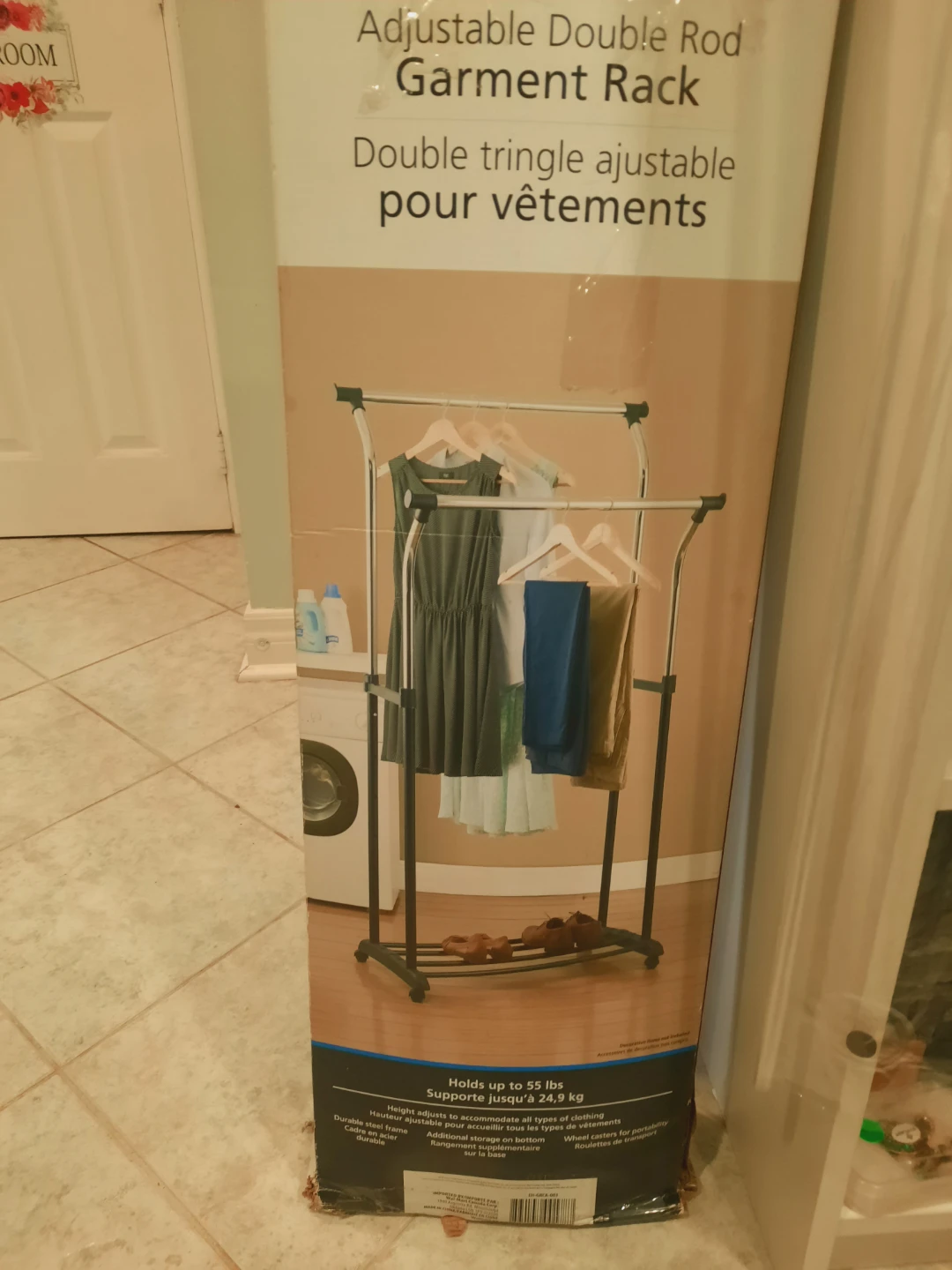 Mainstays Adjustable Double Rod Garment Rack