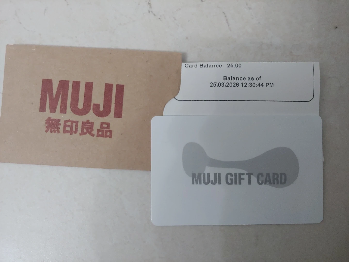 Muji $25 Gift Card