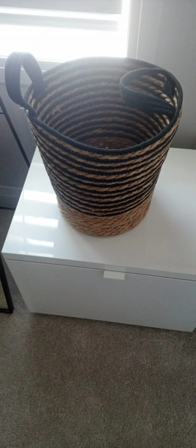 Striped Jute  Basket with Handles - photo 2