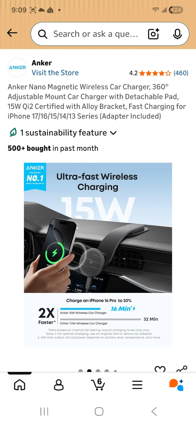 Anker Nano Magnetic Wireless Car Charger - photo 5