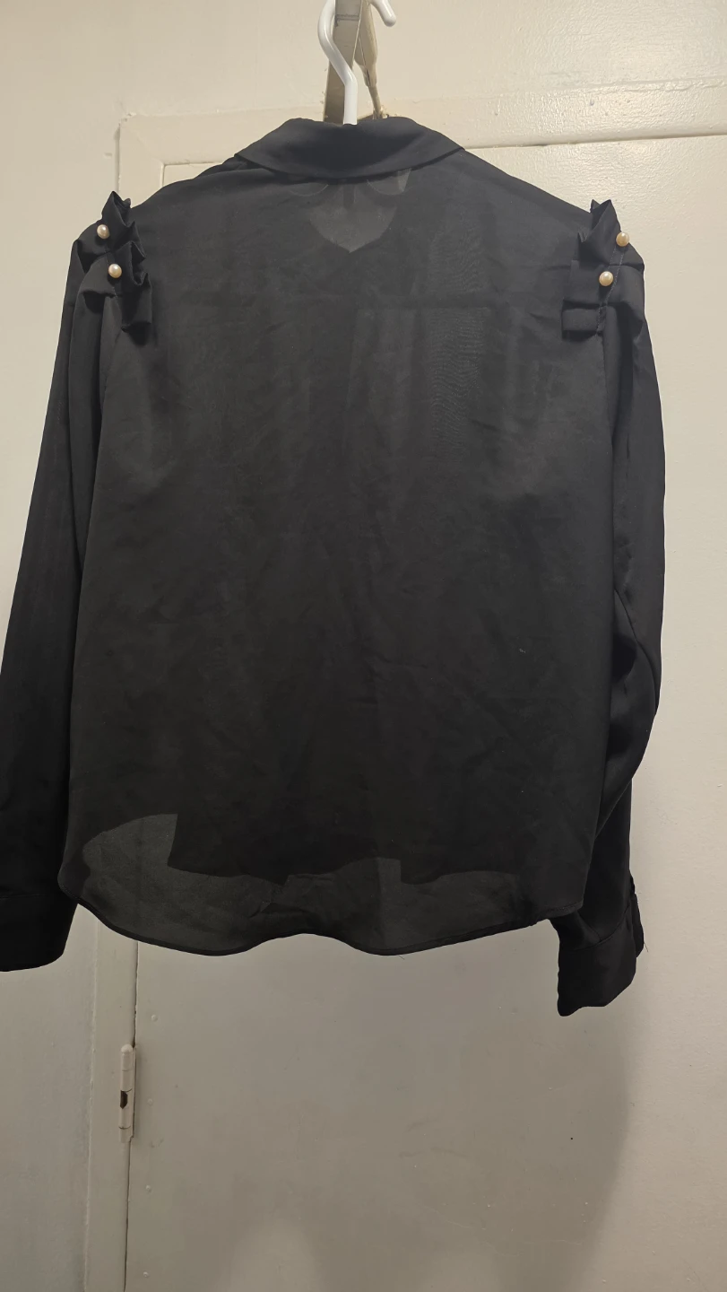 Black Pearl Embellished Button-Up Shirt - photo 2