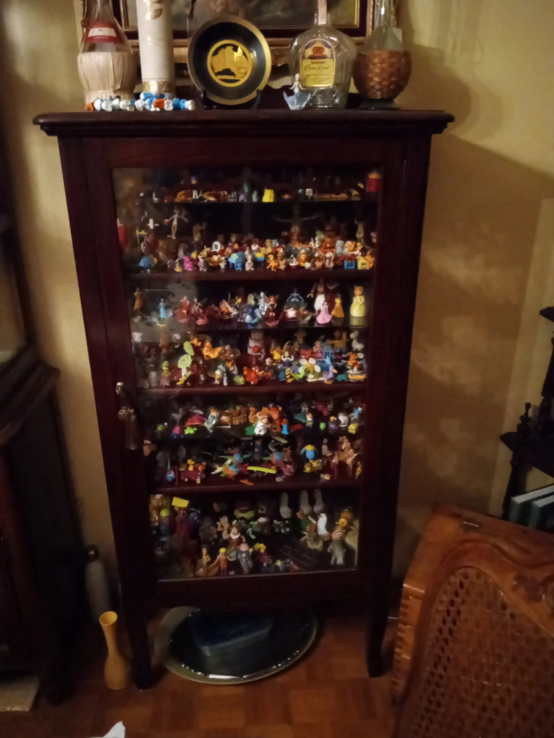 Vintage toys and curio cabinets