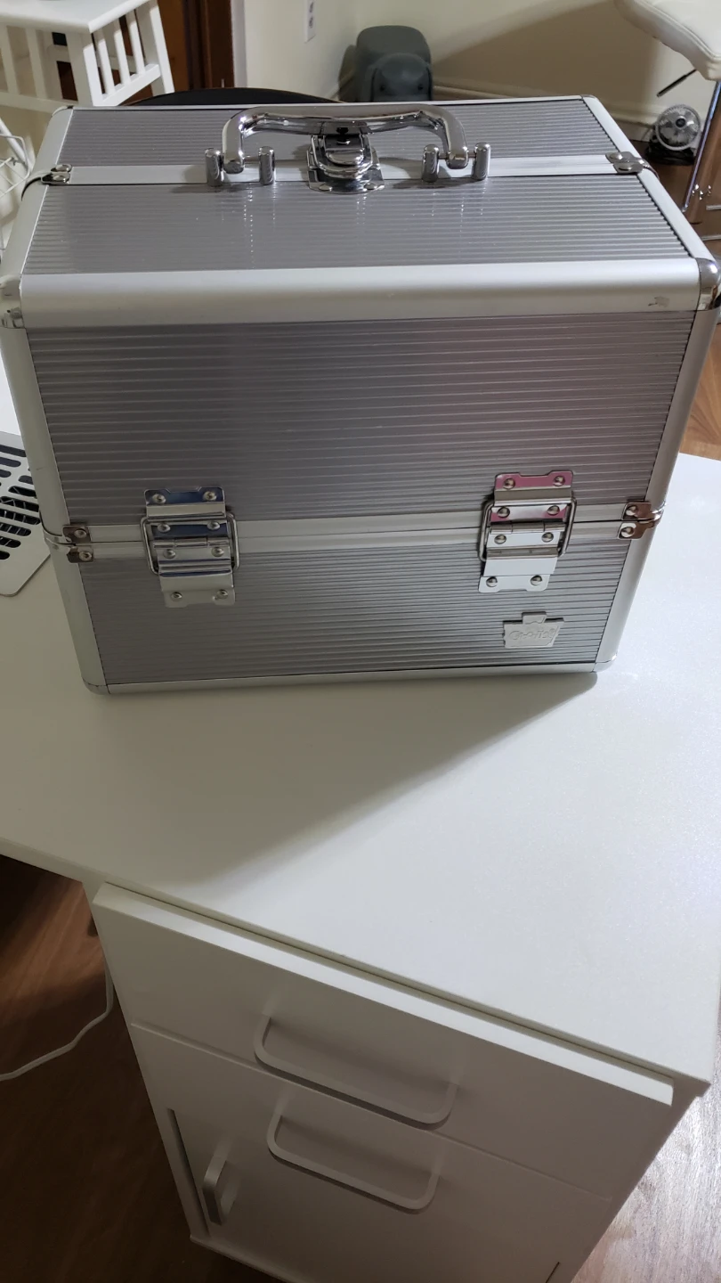 Silver Train Case for Makeup or Tools - photo 2