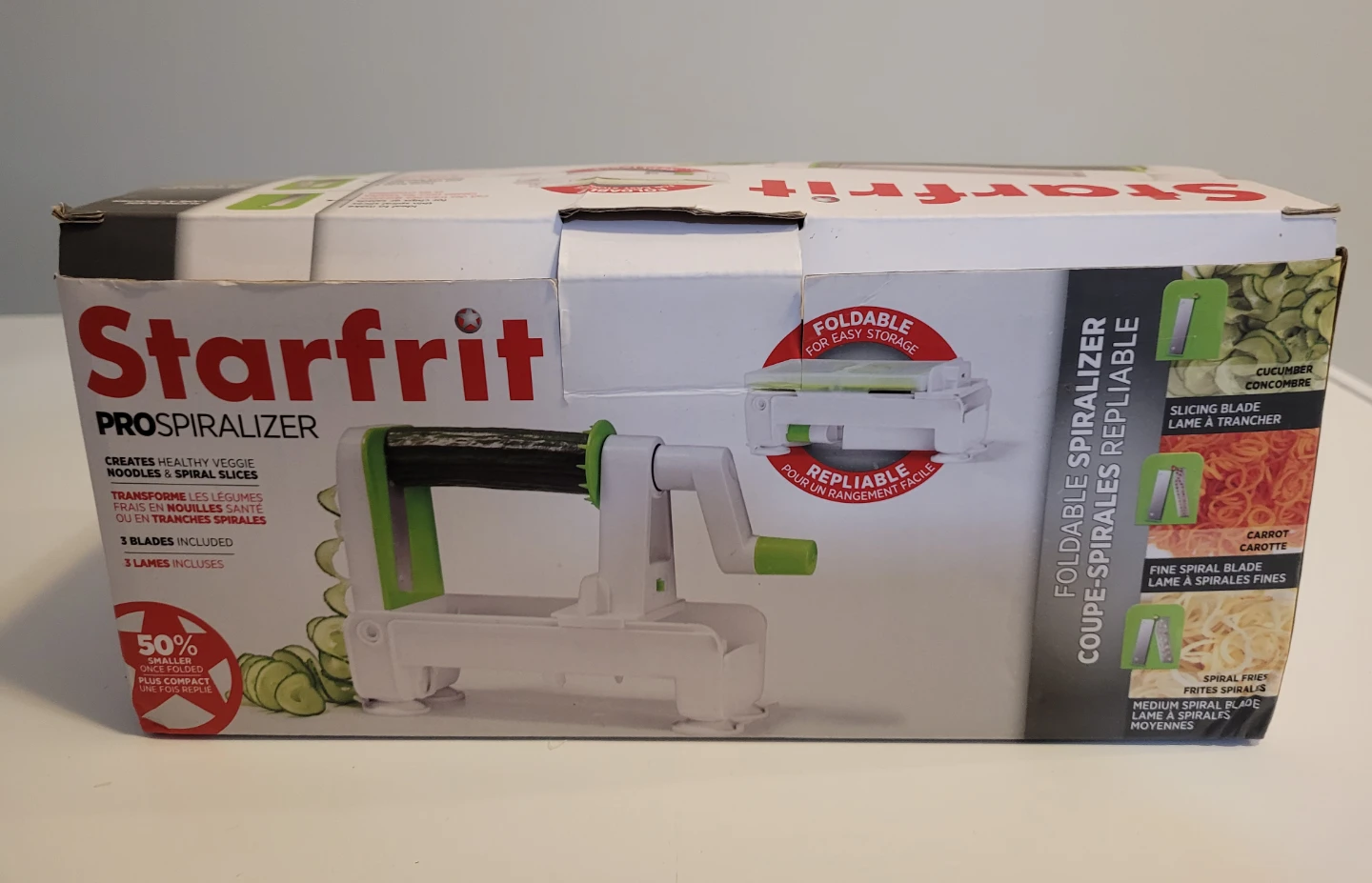 Starfrit ProSpiralizer Foldable Spiralizer with 3 Blades