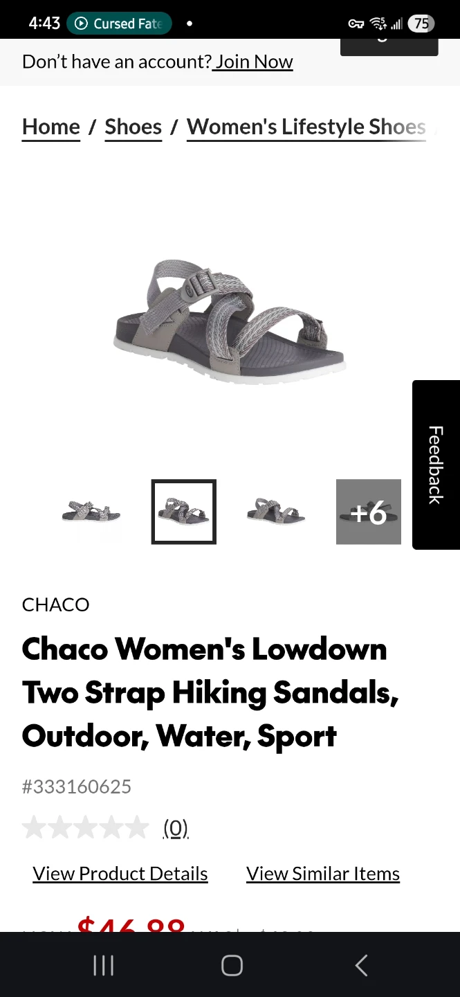 Chaco Sandals 7.5 Women's Adjustable
