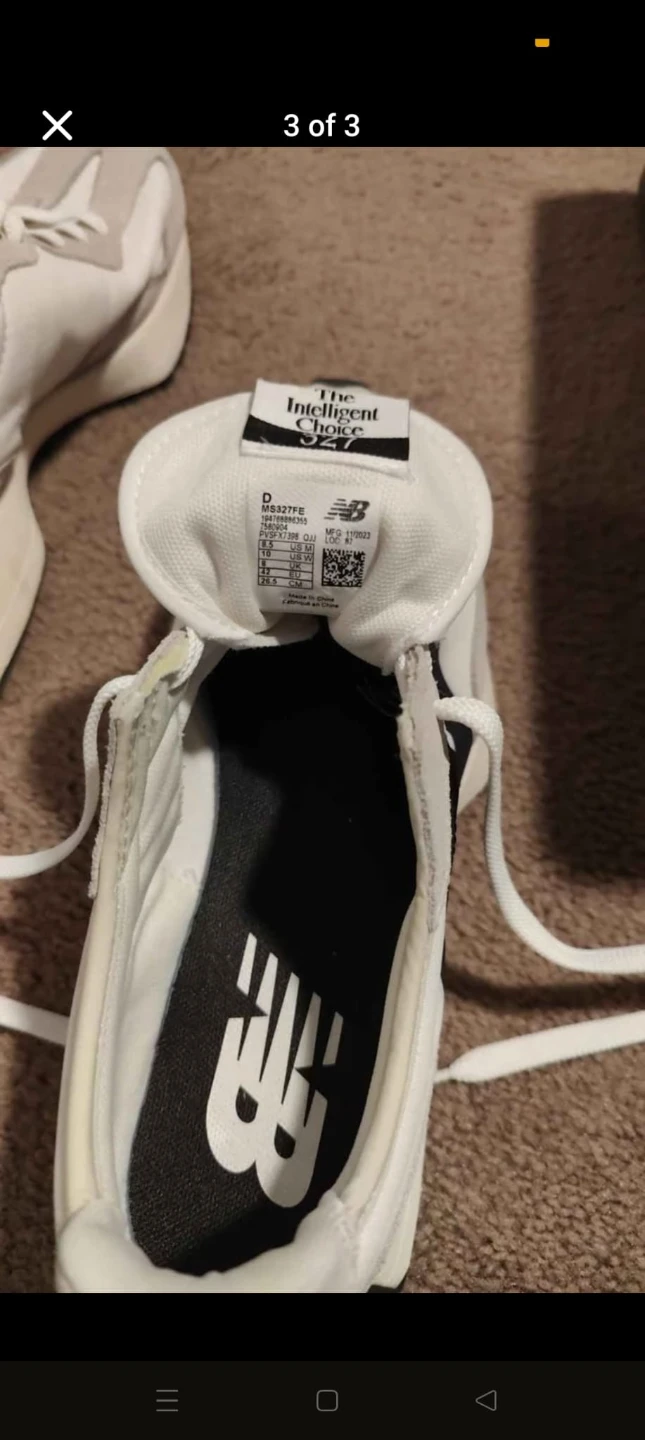New Balance 327 White/Black Sneakers - photo 3