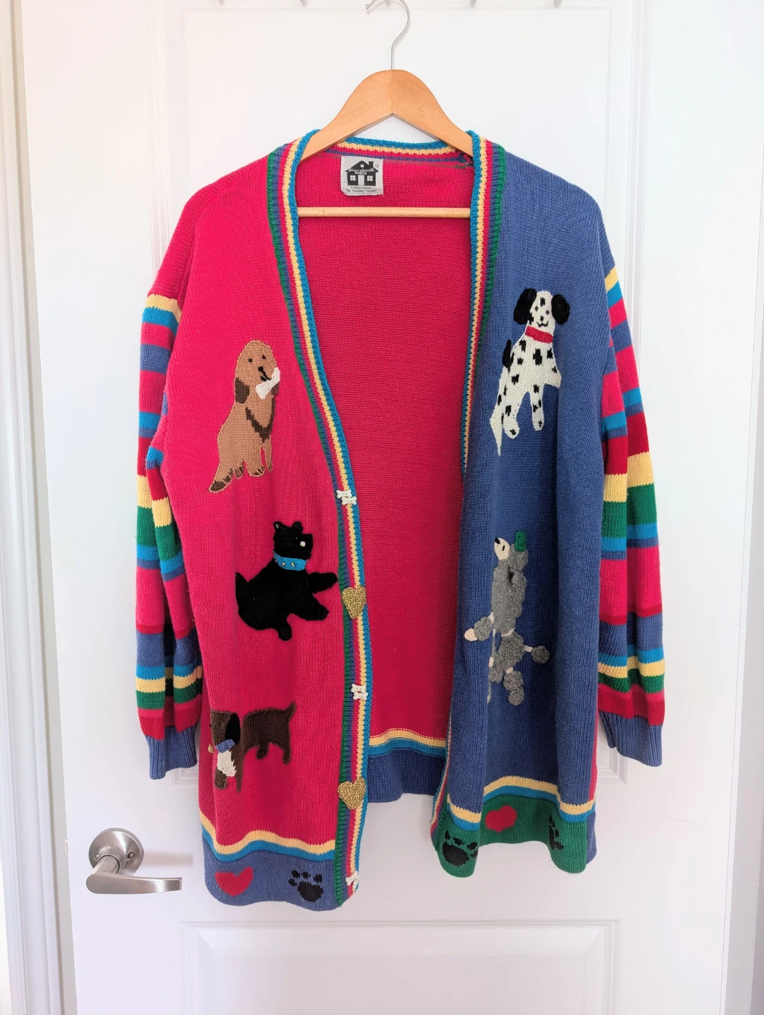 Vintage 90s Storybook Knits Dog Cardigan