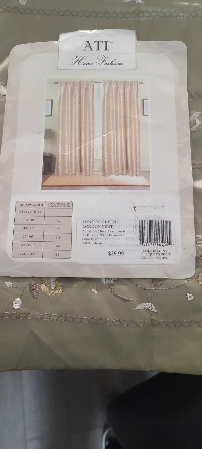 ATI Home Fashions London Green curtains - photo 2