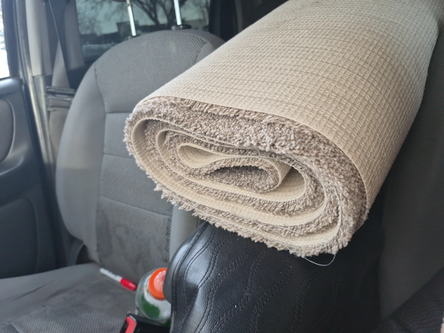 Rolled Beige Carpet Runner