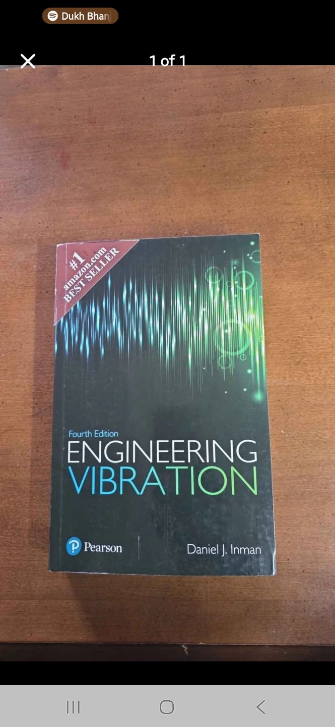Engineering Vibration Fourth Edition Textbook by Daniel J. Inman