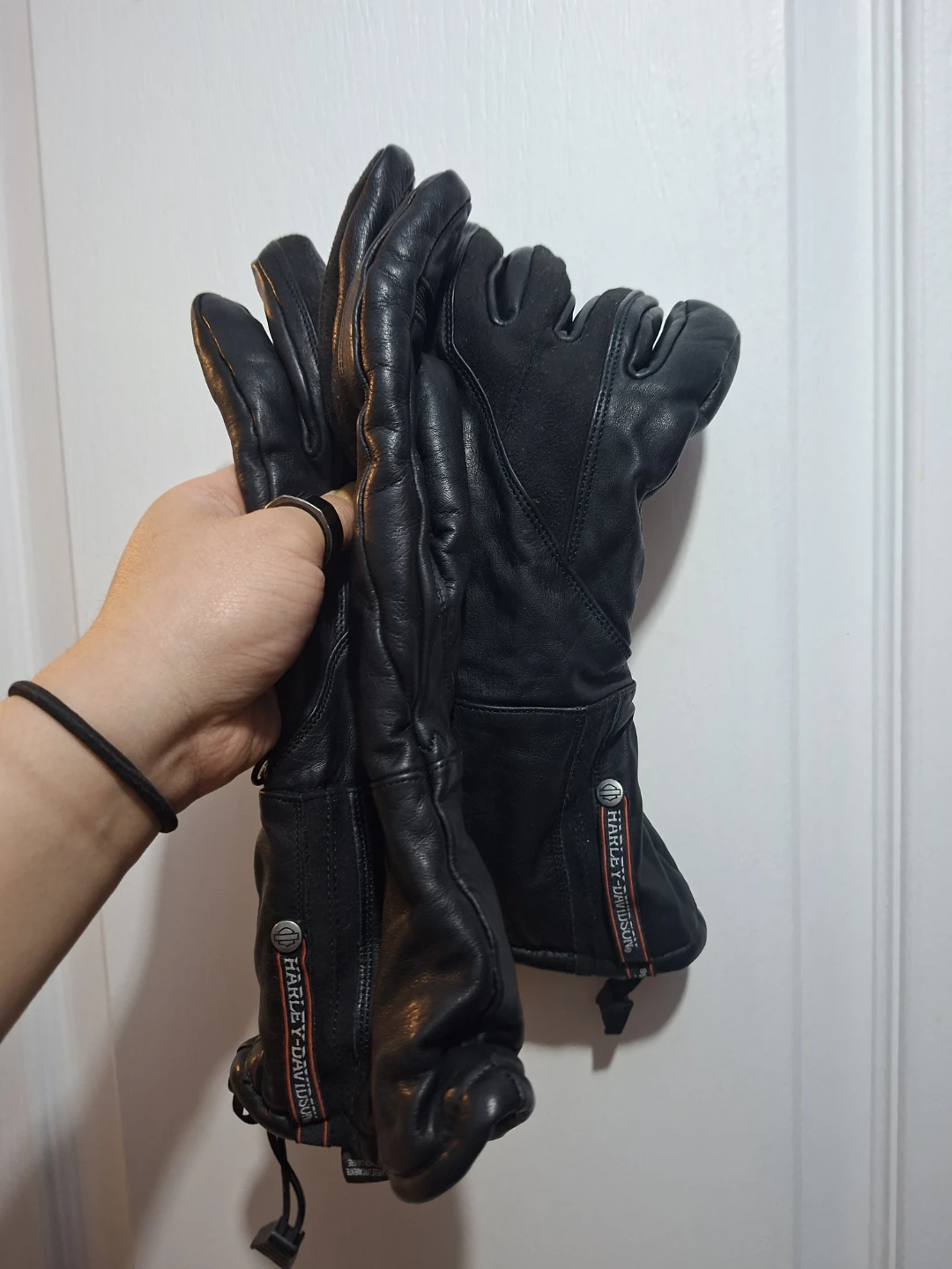 Harley-Davidson Gauntlet Style Motorcycle Leather Gloves - photo 2