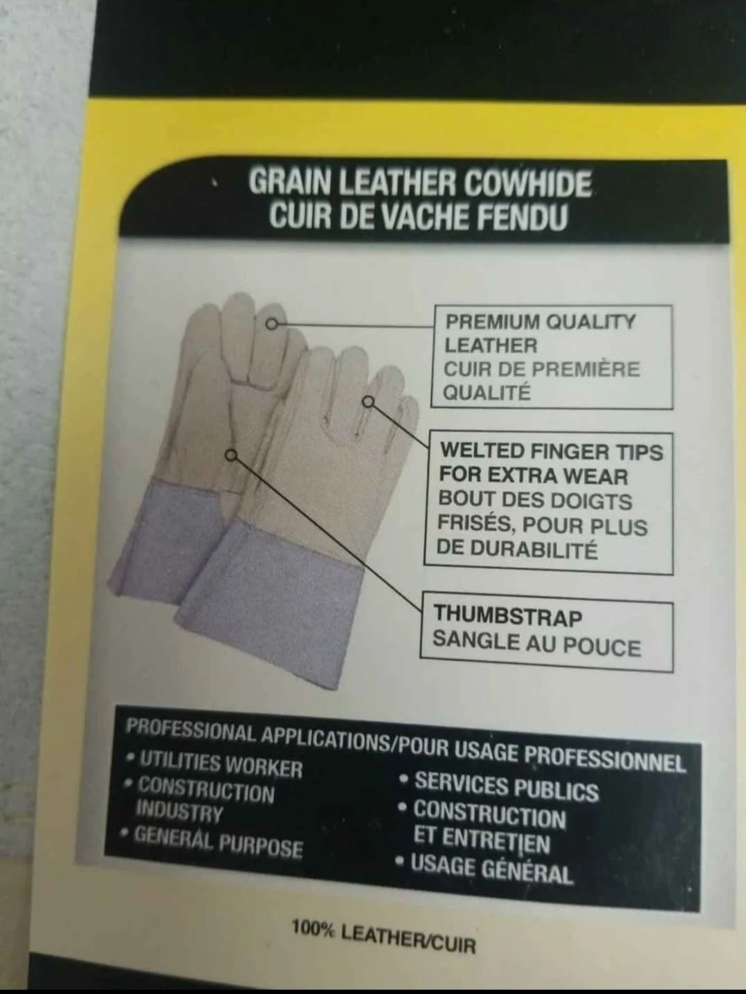 (New )Condor 1274-9 Leather General Purpose Gloves w/ ... - photo 3