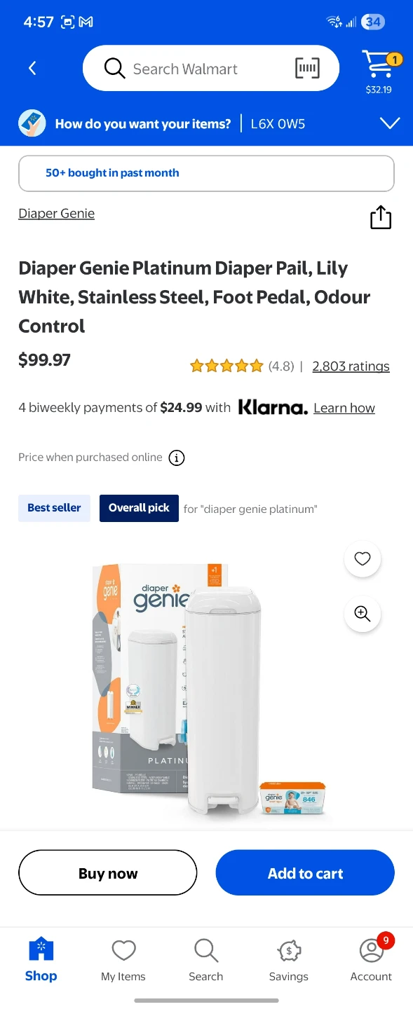 Playtex Diaper Genie Diaper Pail