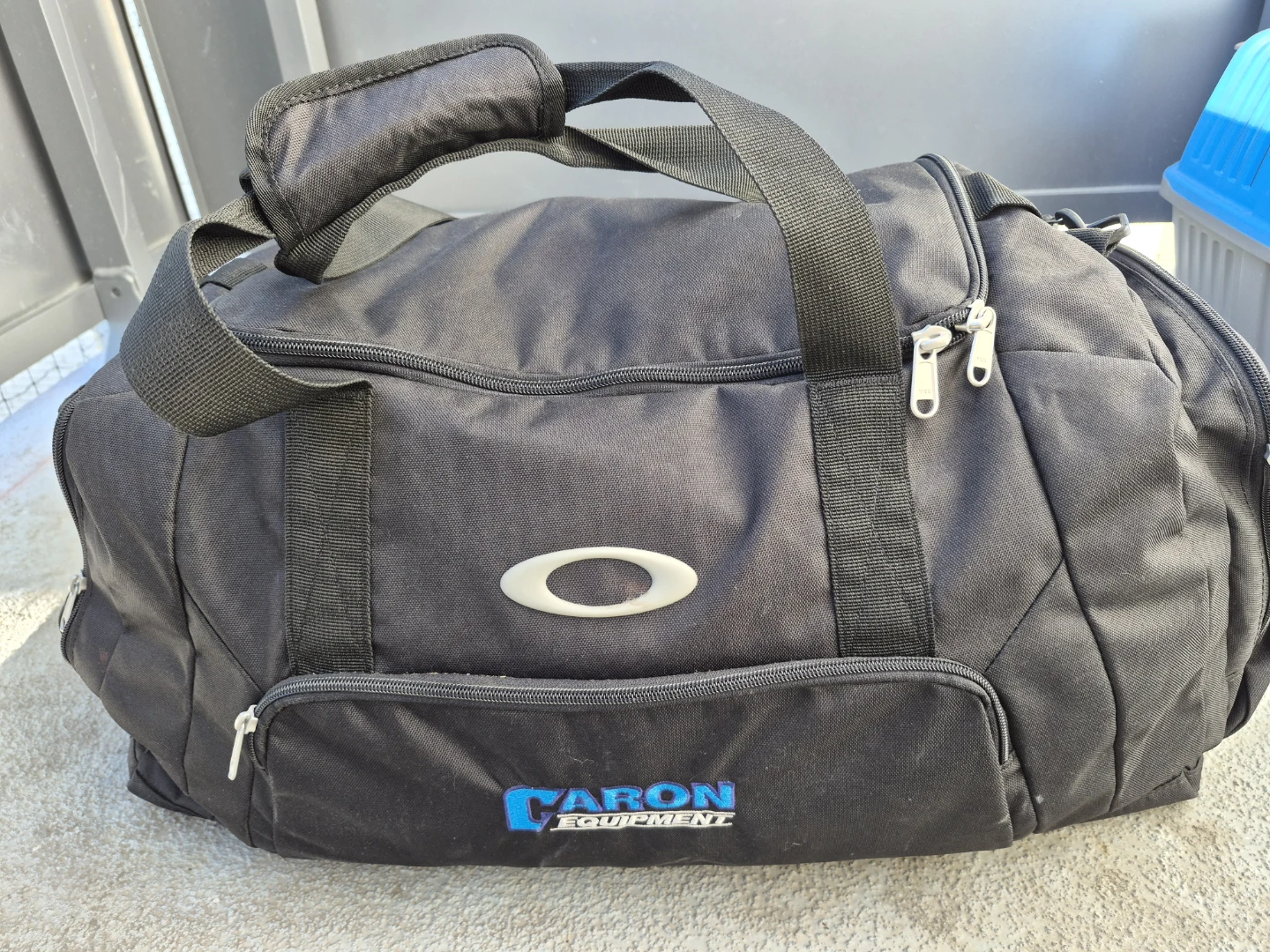 Oakley Black Duffel Bag with Caron Equipment Logo