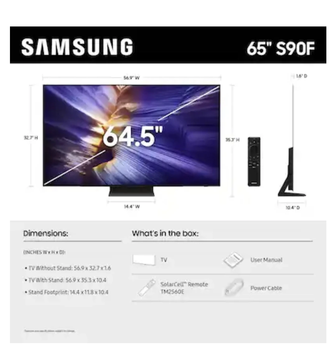 Samsung 65" S90F OLED 4K TV - photo 2