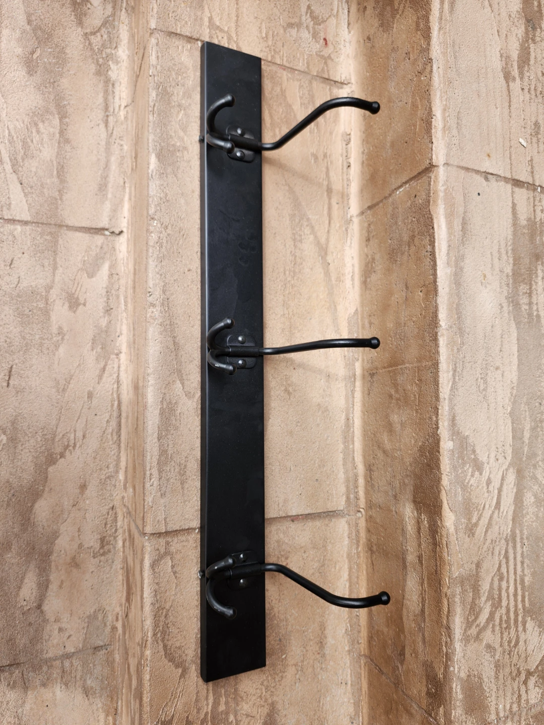 Black Metal Wall Mounted Coat Rack with 3 Hooks - photo 3