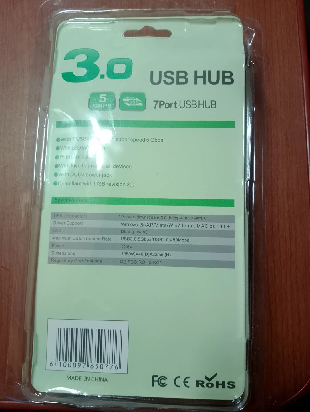 New USB 3.0 7-Port USB Hub with 1.2M Cable - photo 2