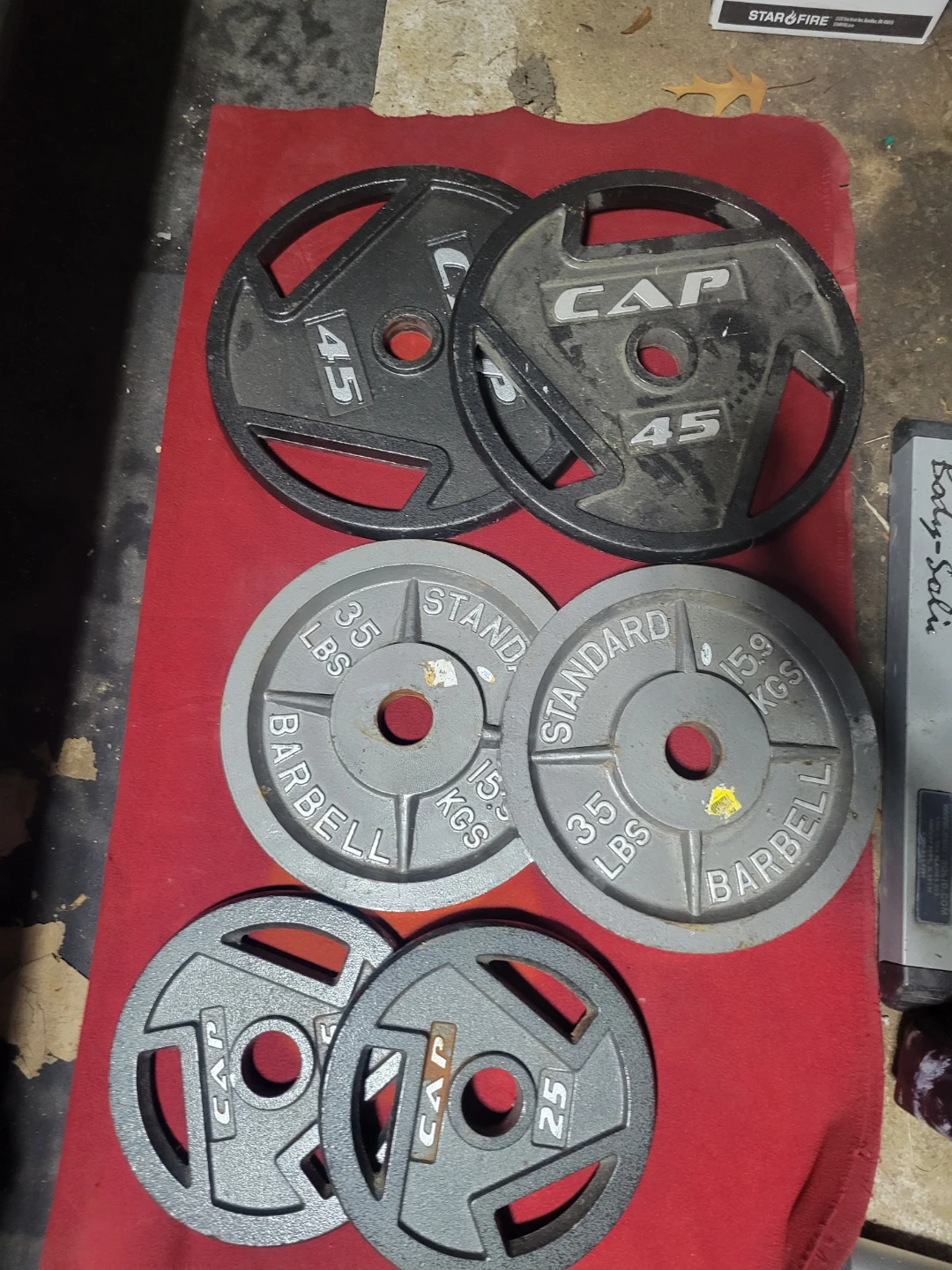 2" HOLE  OLYMPIC PLATES. 210LBs