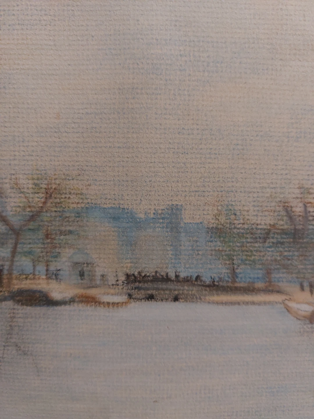 Framed Watercolour Painting of a Canal Scene - photo 3