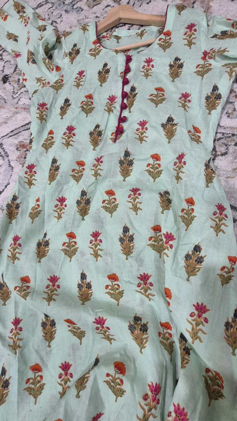 Light Blue Floral Print Kurti