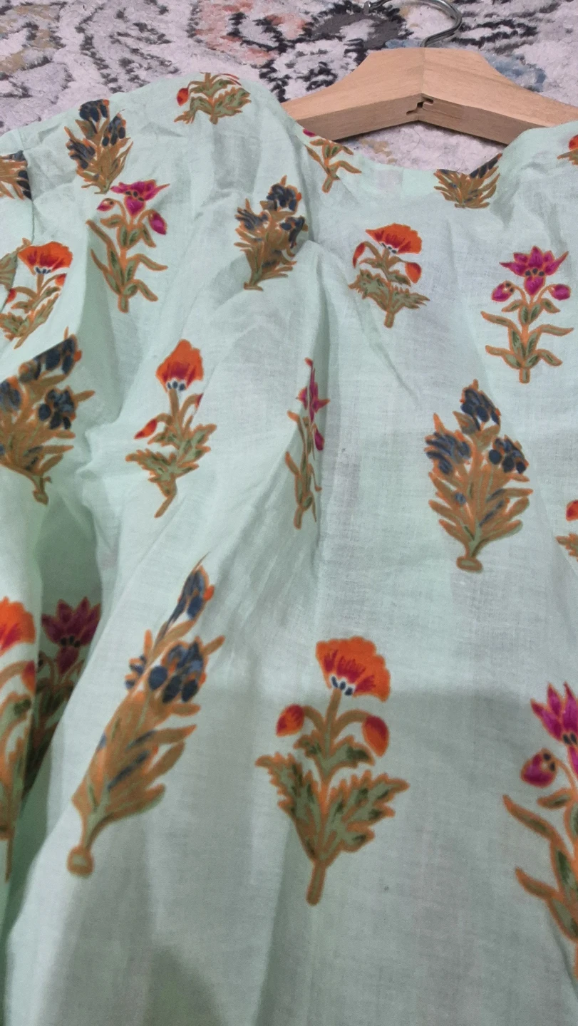 Light Blue Floral Print Kurti - photo 3