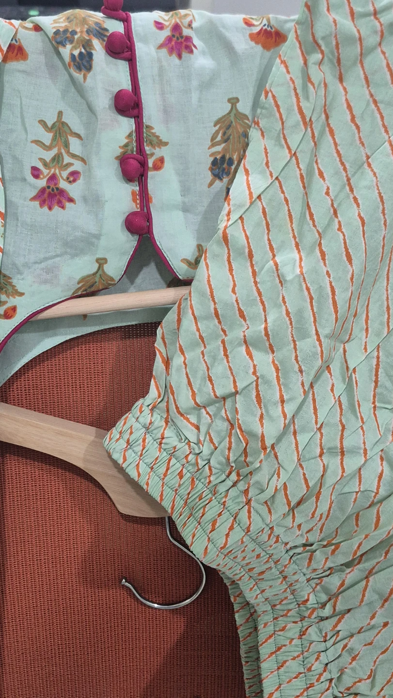 Light Blue Floral Print Kurti - photo 5