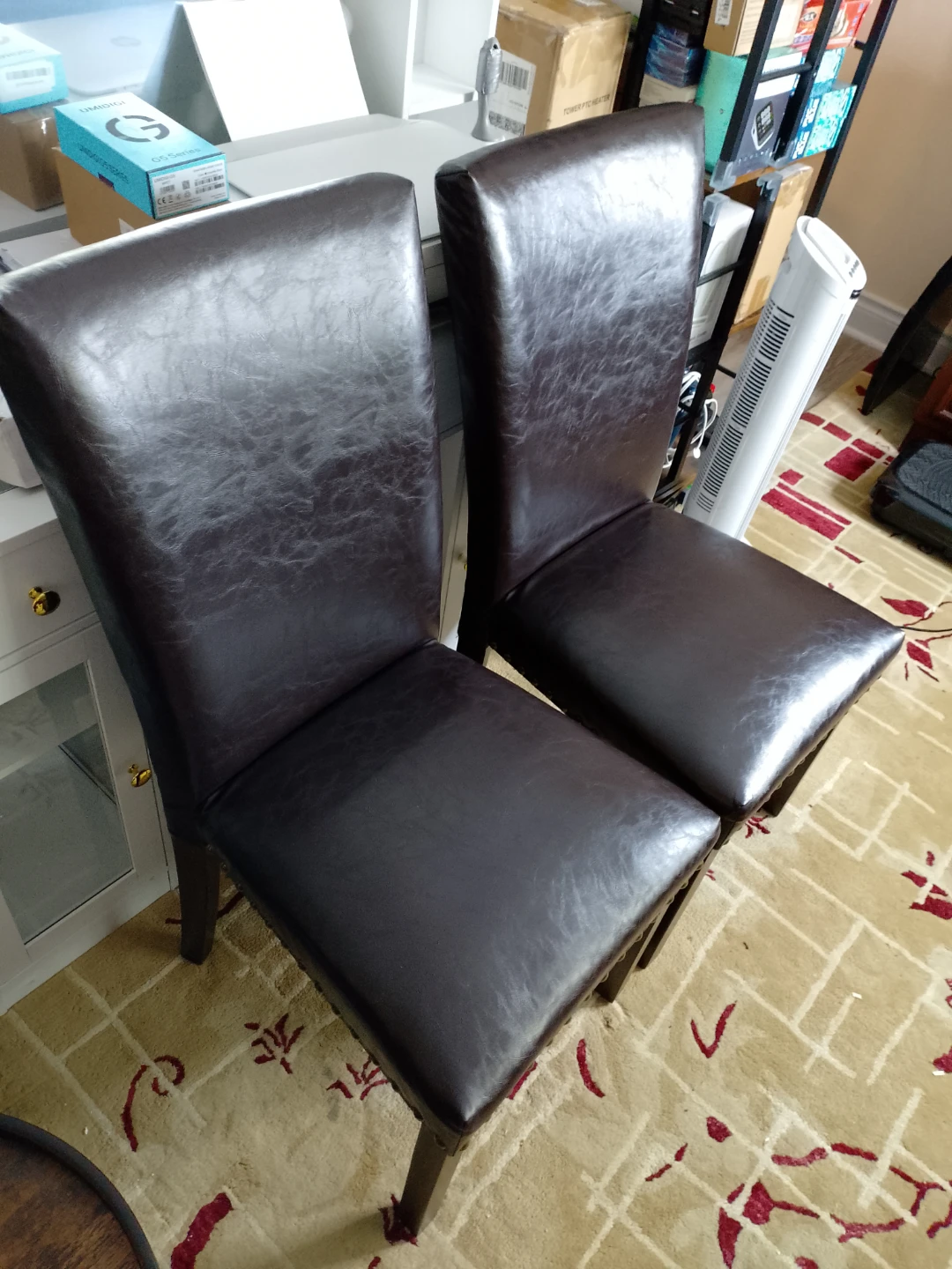 2 Dark Brown  Chairs with Nailhead Trim - photo 3