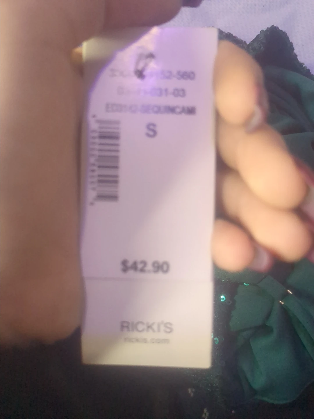 Ricki's Limited Edition Sequin Camisole - Green - Size S - photo 2