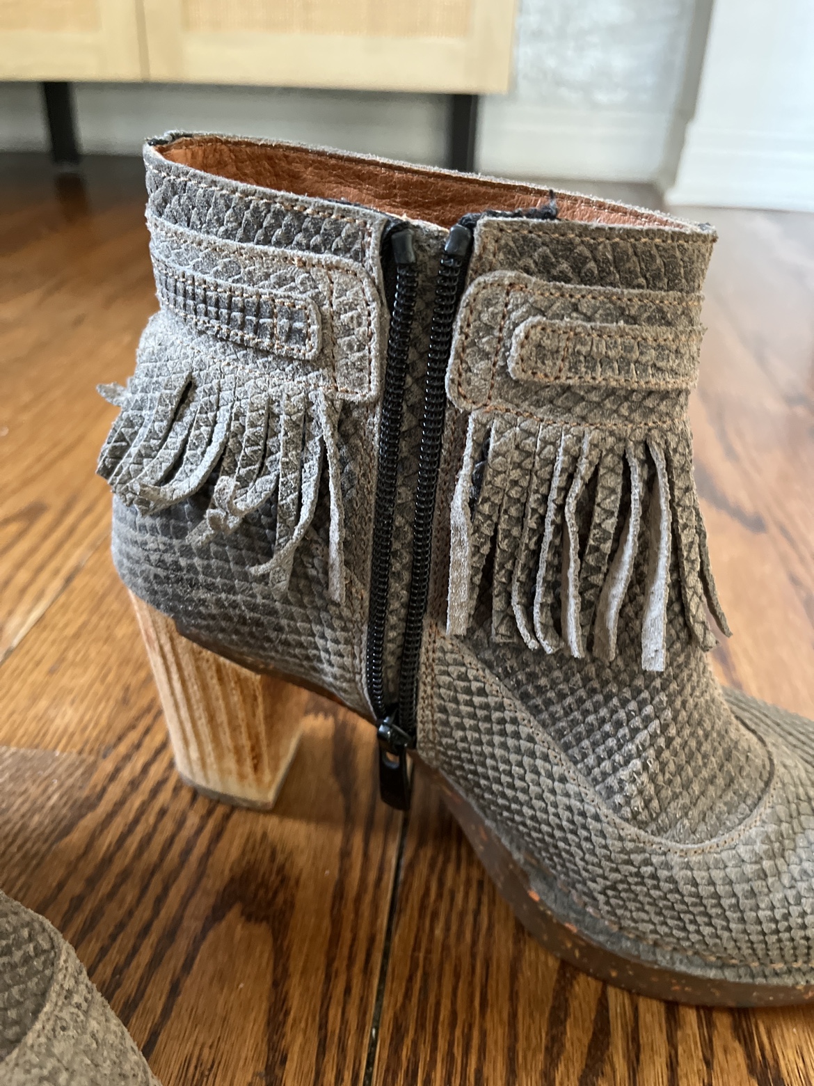 Art Grey Fringed Ankle Boots - photo 4