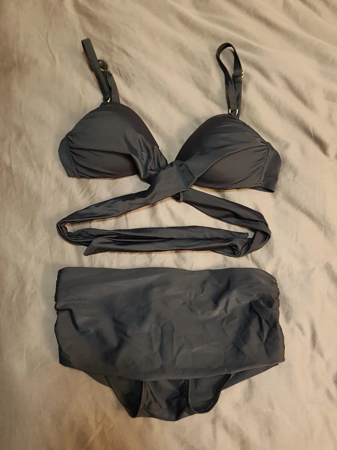 Women's Black Wrap Bikini Set medium