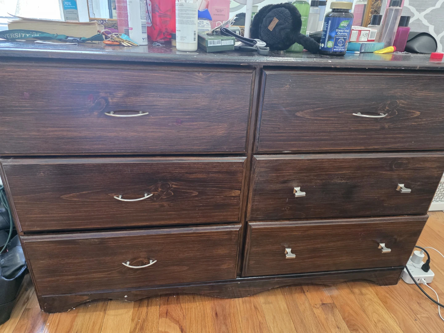Dark Wood 6-Drawer Dresser