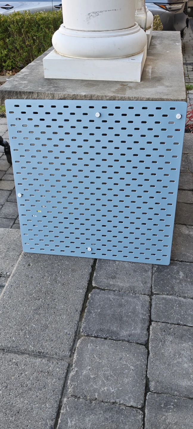 Blue Pegboard Panel with Accessories 22x22 inch