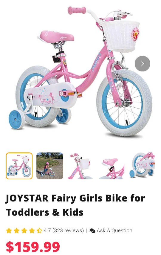 Road Fairy 12 " Chromewheels Girls Bicycle + Helmet