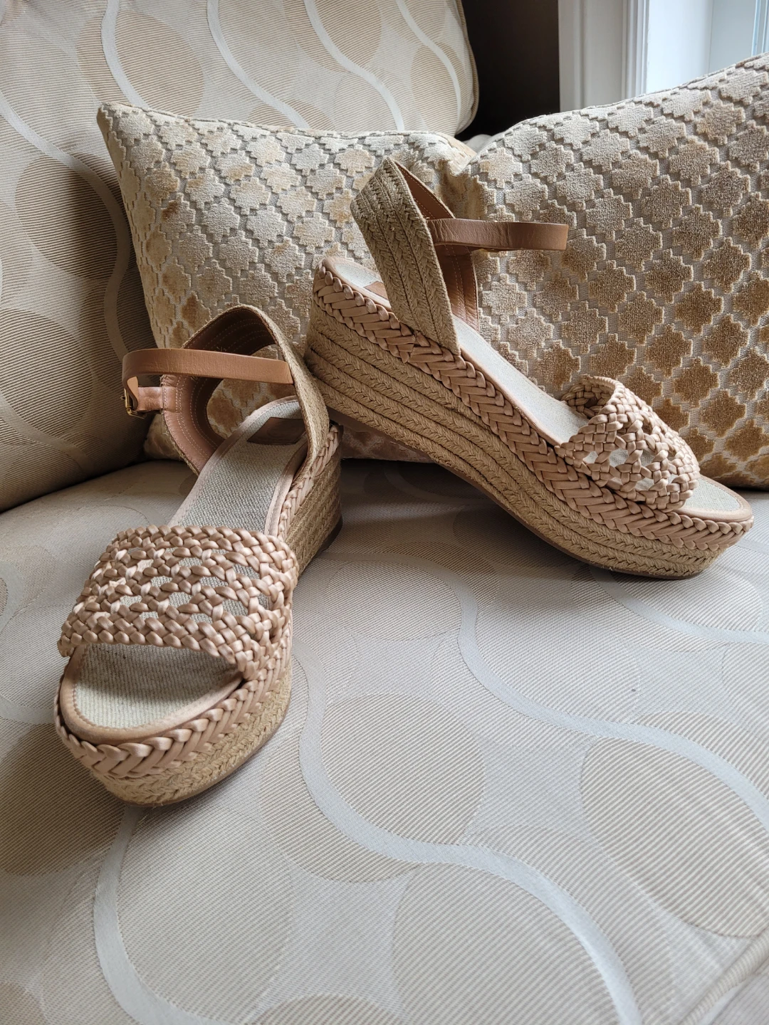 Tory Burch Espadrille Wedge Sandals Size 9.5