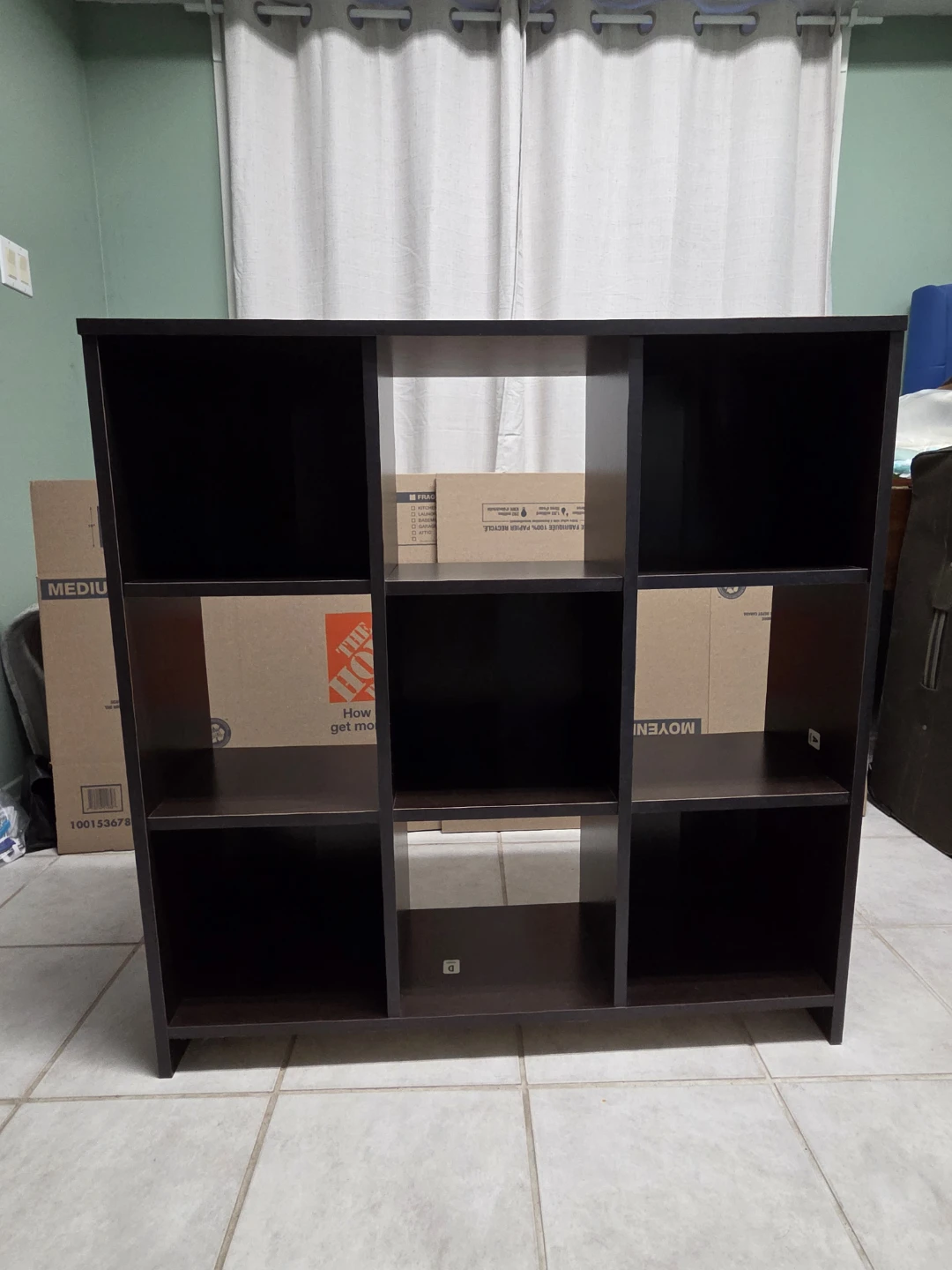 Dark Brown Wooden 9-Cube Storage Shelf - photo 2