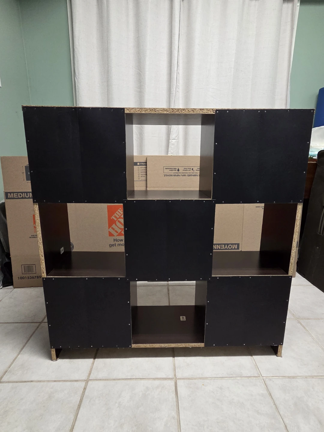 Dark Brown Wooden 9-Cube Storage Shelf - photo 3