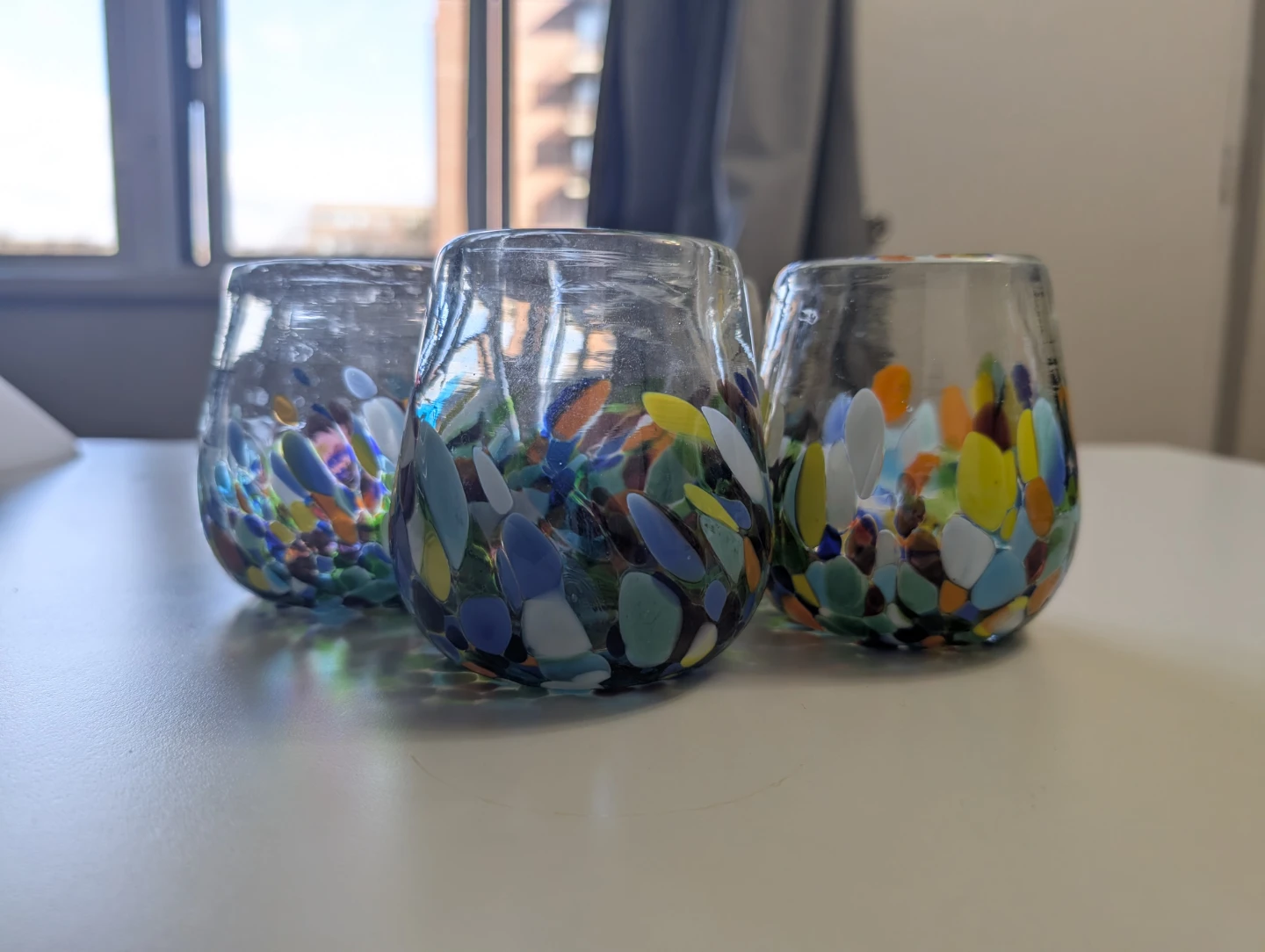 Set of 4 Confetti Blown Glass Tumblers