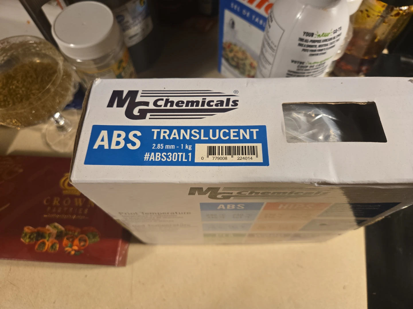 MG Chemicals ABS Translucent 3D Printer Filament - 2.85mm, 1kg